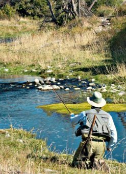 Author Skip Morris fly fishing on Crab Creek, in eastern Washington State's desert