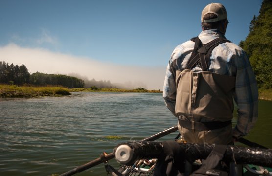 Fly fishing guide Jim Kerr, owner of Rain Coast Guides, navigated his raft through the rivers on Washington's wild Olympic Peninsula.