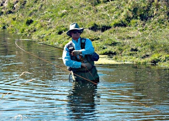 Author Skip Morris with a big Crab Creek rainbow trout